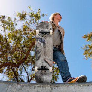 White Tiger Head  Skateboard