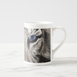 White Tiger Head Wildlife Aesthetic Bone China Mug