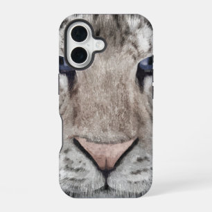White Tiger Head Wildlife Aesthetic iPhone 16 Case