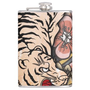 White Tiger Hip Flask