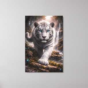 White Tiger in Motion – ManJiangHong Art Series Canvas Print