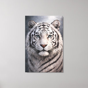 White Tiger in Motion – ManJiangHong Art Series Canvas Print
