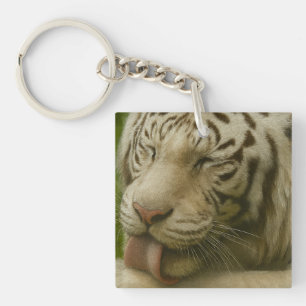White Tiger in Private Grooming Ritual Keychain