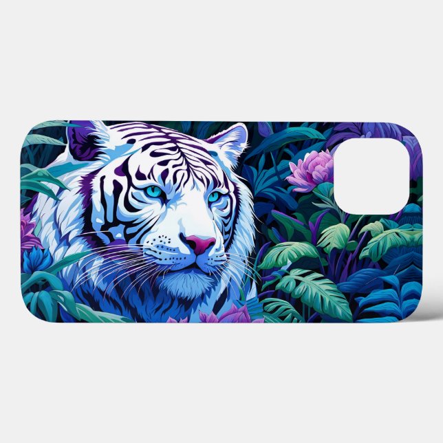 White Tiger in purple flowers  Case-Mate iPhone Case (Back (Horizontal))