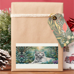 White Tiger Jungle Flora Sticker