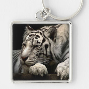 White Tiger Keychain