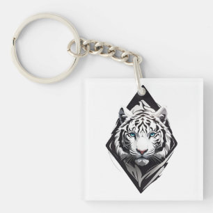 White Tiger Keychain