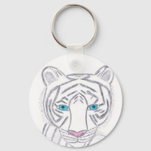 White Tiger Keychain by KellyMDesigns
