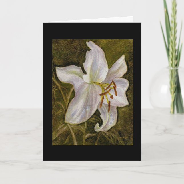 White Tiger Lily Easter Card (Front)