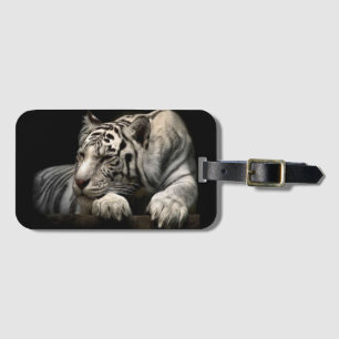 White Tiger Luggage Tag