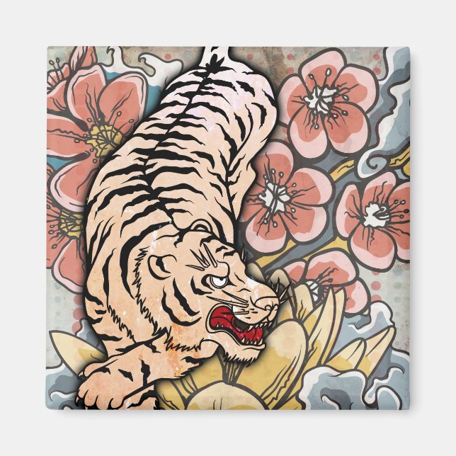 White Tiger Magnet (Front)