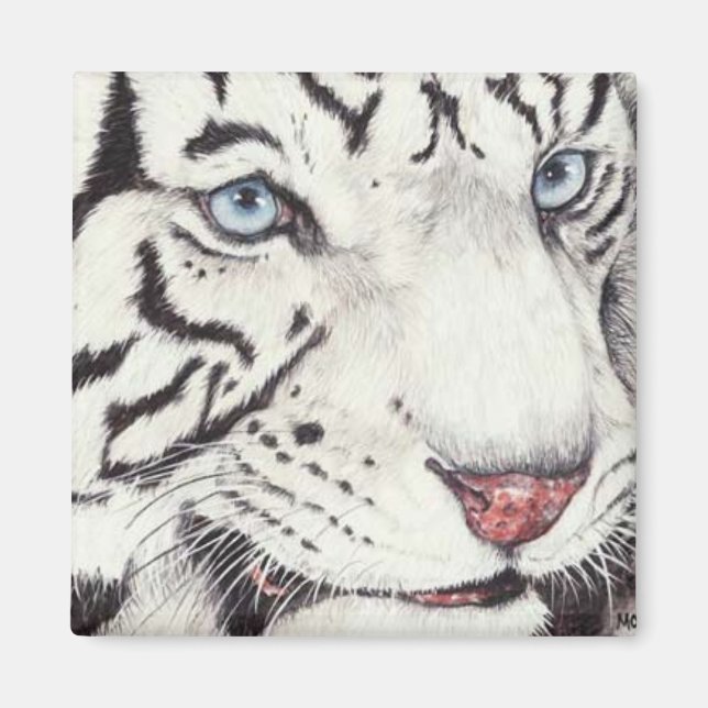 White Tiger Magnet (Front)