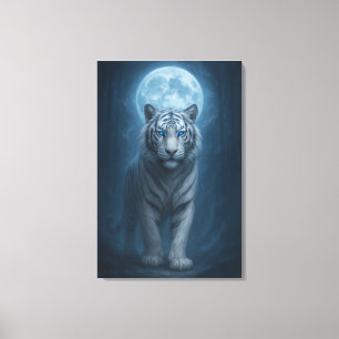 White Tiger – Moonlit Mystical Scene ManJiangHon Canvas Print