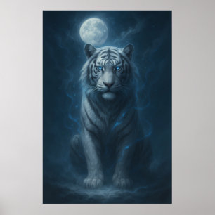 White Tiger – Moonlit Mystical Scene ManJiangHon Poster