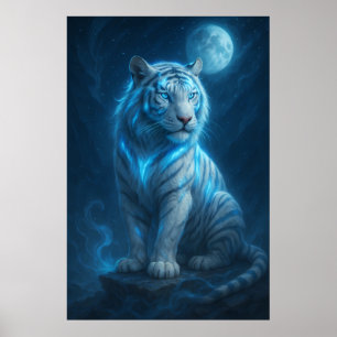 White Tiger – Moonlit Mystical Scene ManJiangHon Poster