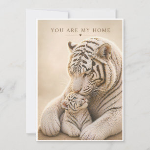 White Tiger Mother and Cub Card – You Are My Home