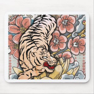 White Tiger Mouse Pad