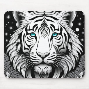 White Tiger Mouse Pad