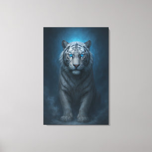 White Tiger – Mystical Fantasy Portrait – ManJiang Canvas Print