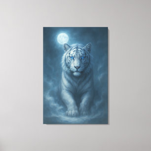 White Tiger – Mystical Fantasy Portrait – ManJiang Canvas Print