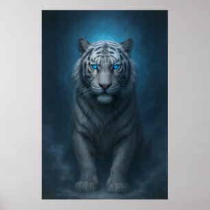 White Tiger – Mystical Fantasy Portrait – ManJiang Poster
