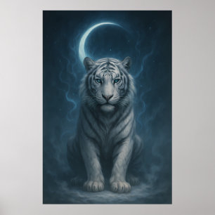 White Tiger – Mystical Fantasy Portrait – ManJiang Poster