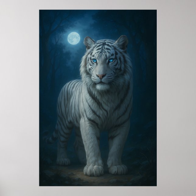 White Tiger – Mystical Fantasy Portrait – ManJiang Poster (Front)