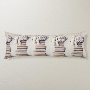 White Tiger on a Stack of Books – Elegant Body  Pillow