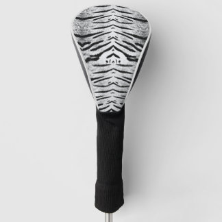 White tiger pattern golf head cover