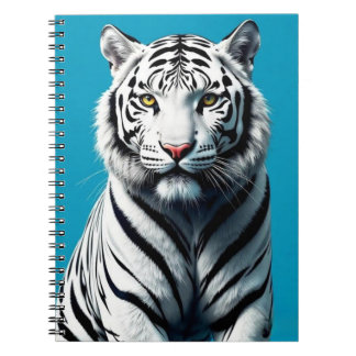 White Tiger Pop Art – Fierce & Colorful Wild Cat  Notebook