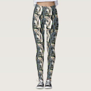 White Tiger Portrait in Warm Brown Markings Leggings