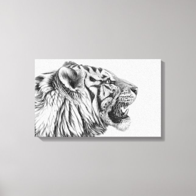 White Tiger Profile by Svetlana Ledneva-Schukina Canvas Print (Front)