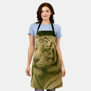 White Tiger Resting in Woodland Shade Apron