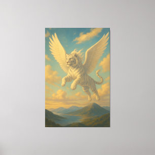 White Tiger • Sky Ascension ManJiangHong Fine Ar Canvas Print