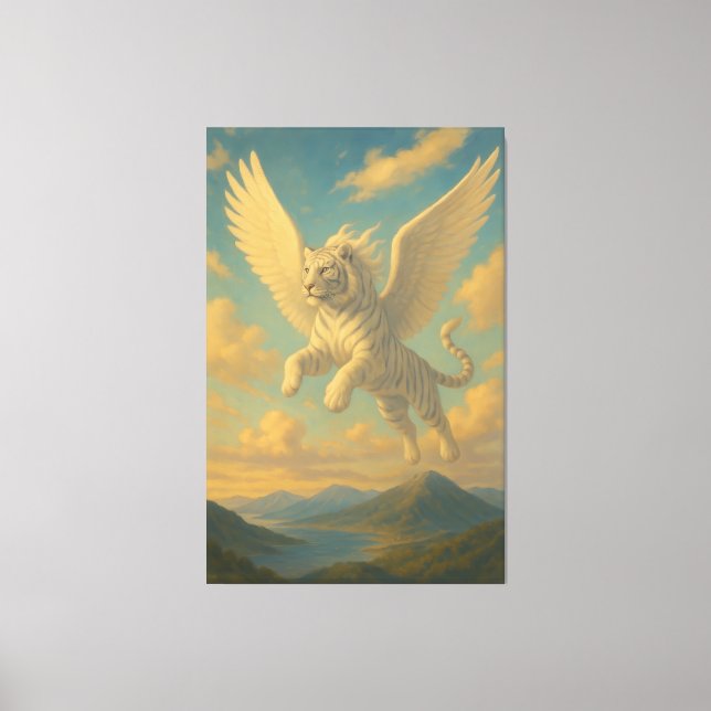 White Tiger • Sky Ascension | ManJiangHong Fine Ar Canvas Print (Front)