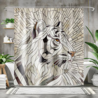 White tiger - Stained Glass Mosaic Digital Art