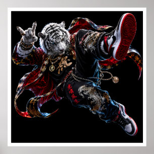White Tiger Street King – Urban Breakdance Tiger A Poster