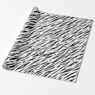 White Tiger Strip Wrapping Paper