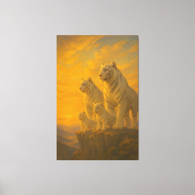 White Tiger • Sunlit Peak Ancestral Lineage | ManJ Canvas Print (Front)