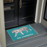 White Tiger Teal, Turquoise Blue Personalized