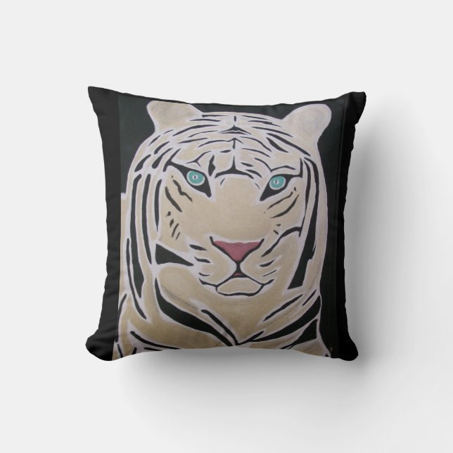 WHITE TIGER THROW PILLOW- THROW PILLOW (Front)