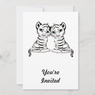 White Tiger Twins Invitation