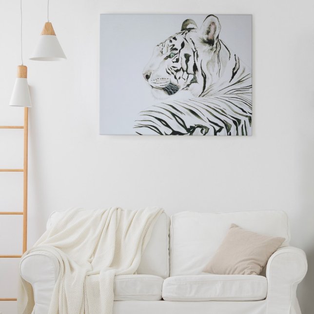 White Tiger Watercolor Canvas Print (Creator Uploaded)