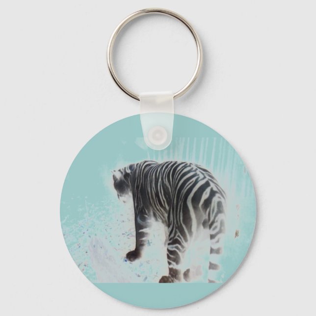 White Tiger Wild Animal Keychain (Front)