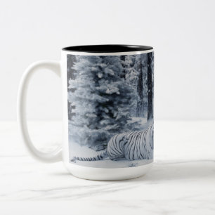 White Tiger Winter Mug – Snowy Forest Holiday Gift