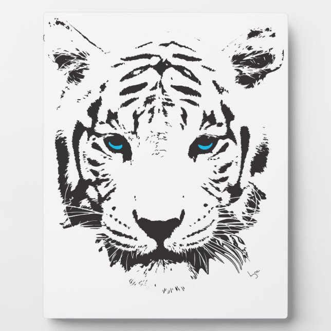 White Tiger with Blue Eyes Plaque (Front)