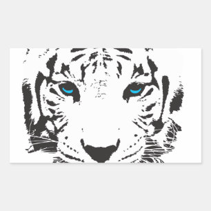 White Tiger with Blue Eyes Sticker