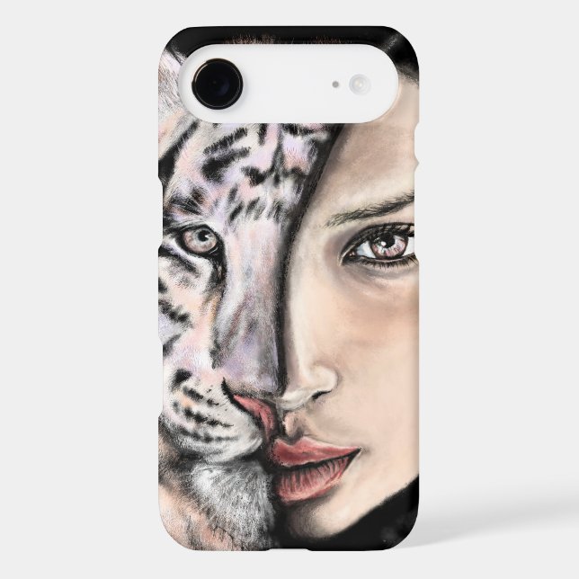 White Tiger Woman iPhone Case (Back)