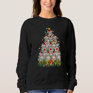 White Tiger Xmas Santa White Tiger Christmas Tree Sweatshirt