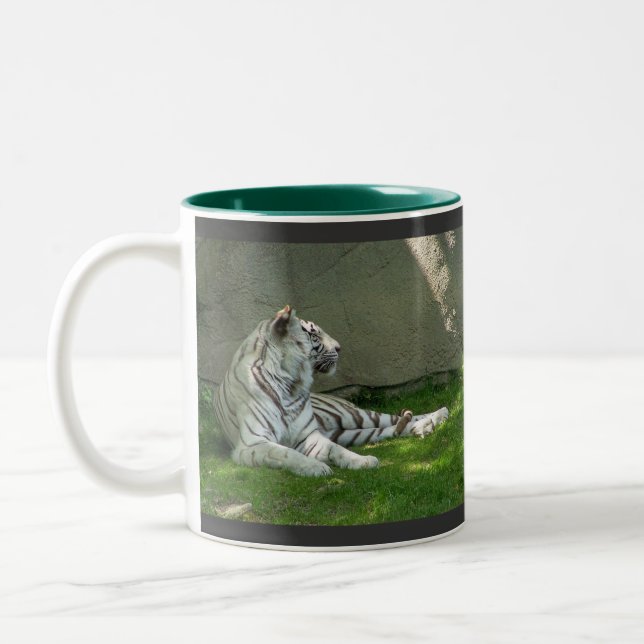 White Tigers Two-Tone Coffee Mug (Left)